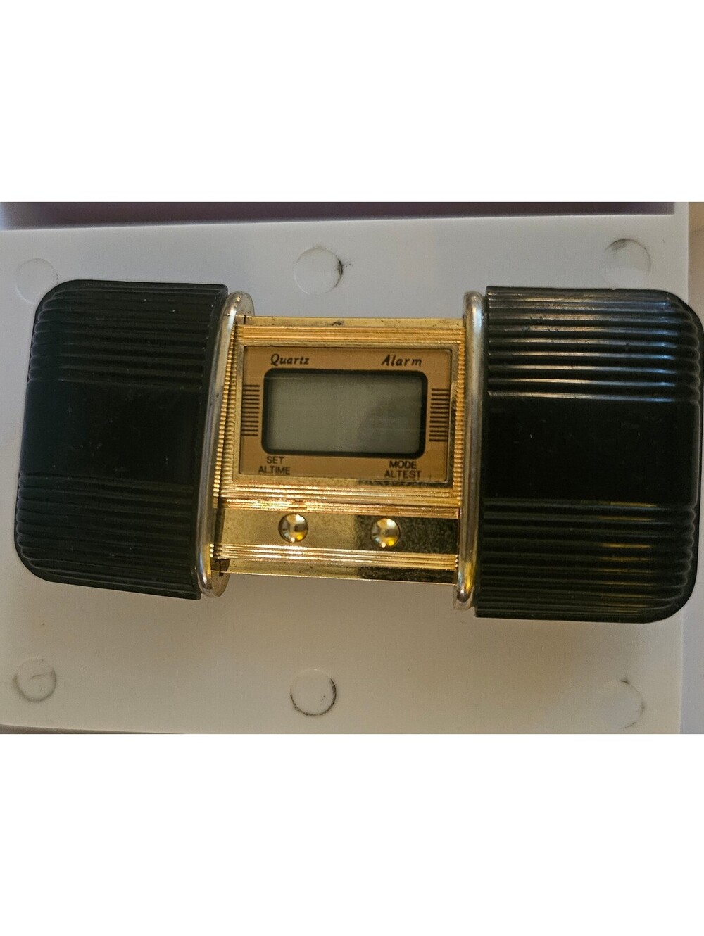Vintage Collapsible Travel Quartz Alarm Clock Pocket Size - untested